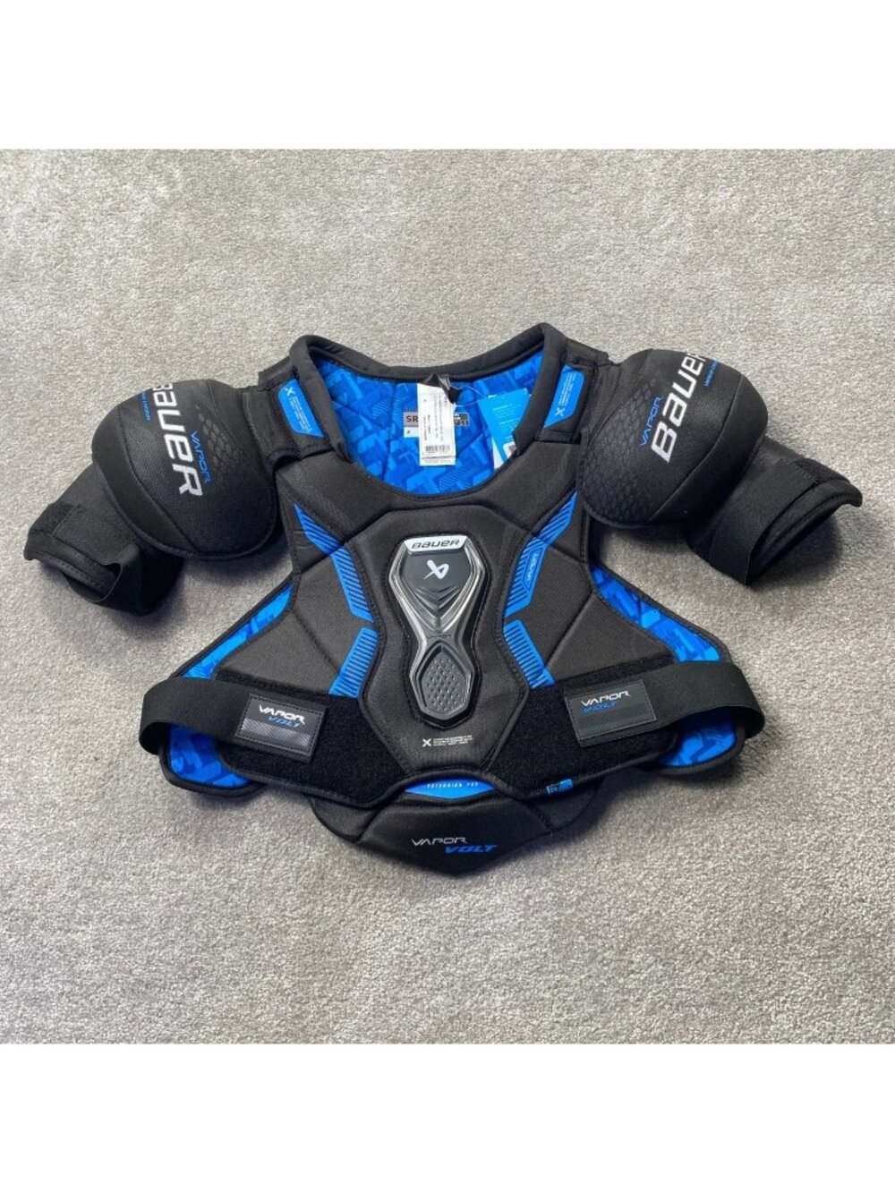 Bauer Vapor Volt Shoulder Pads Senior Medium Black Blue Hockey Protective Gear